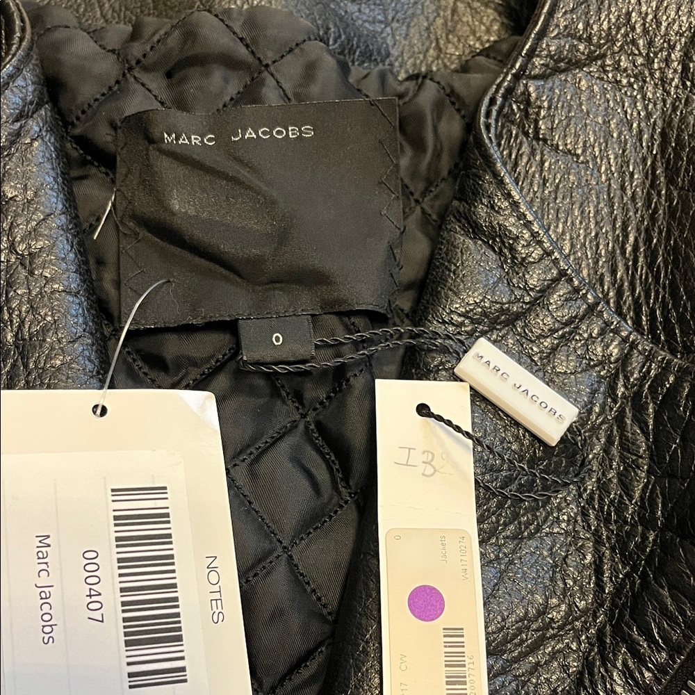 Marc Jacob’s Black Leather moto Jacket with real fox Fur Accents - Picture 4 of 10